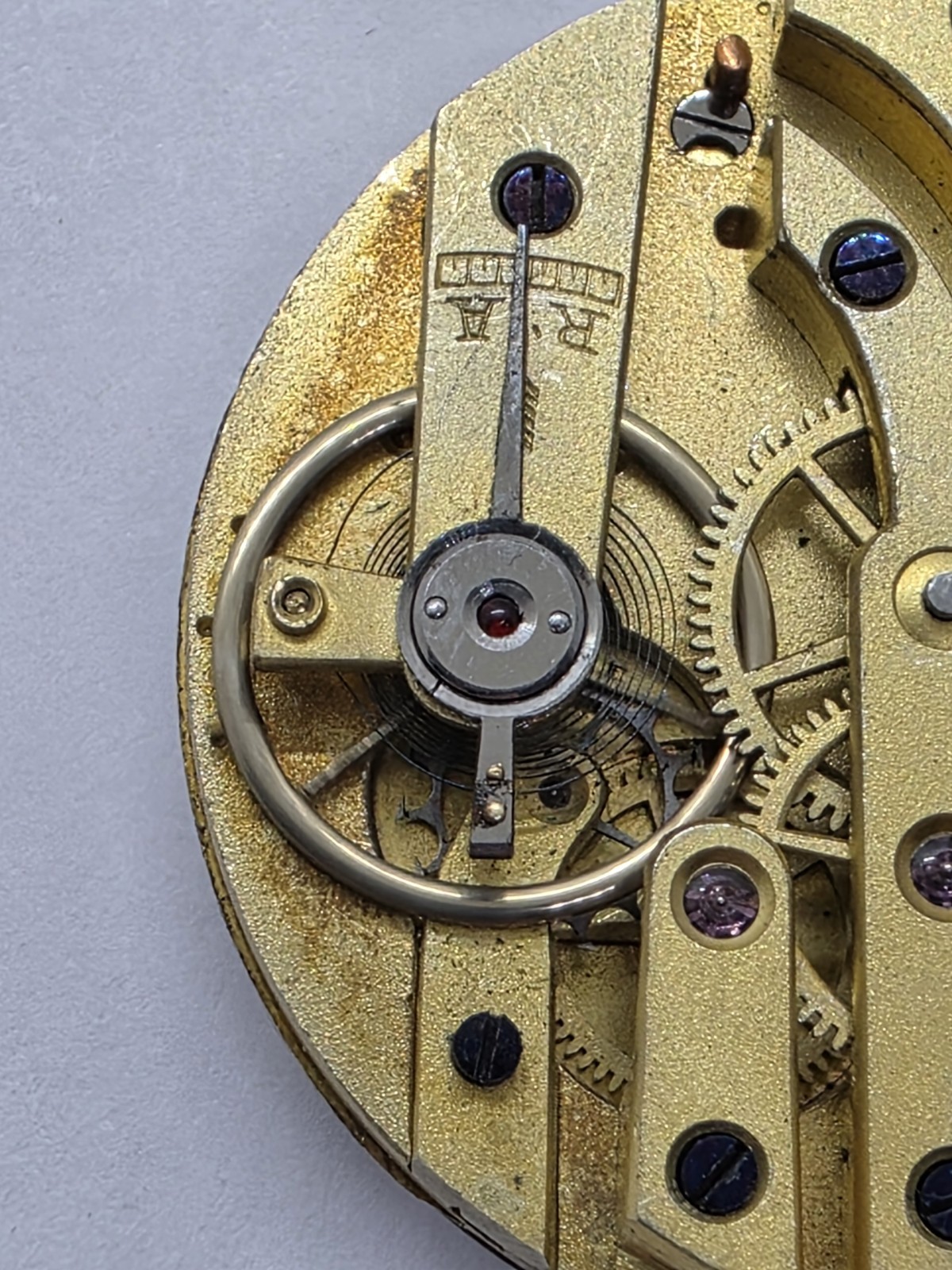 Vintage Pocket Watch Movement Cylinder Sub Second Hands Good Balance Main Spring