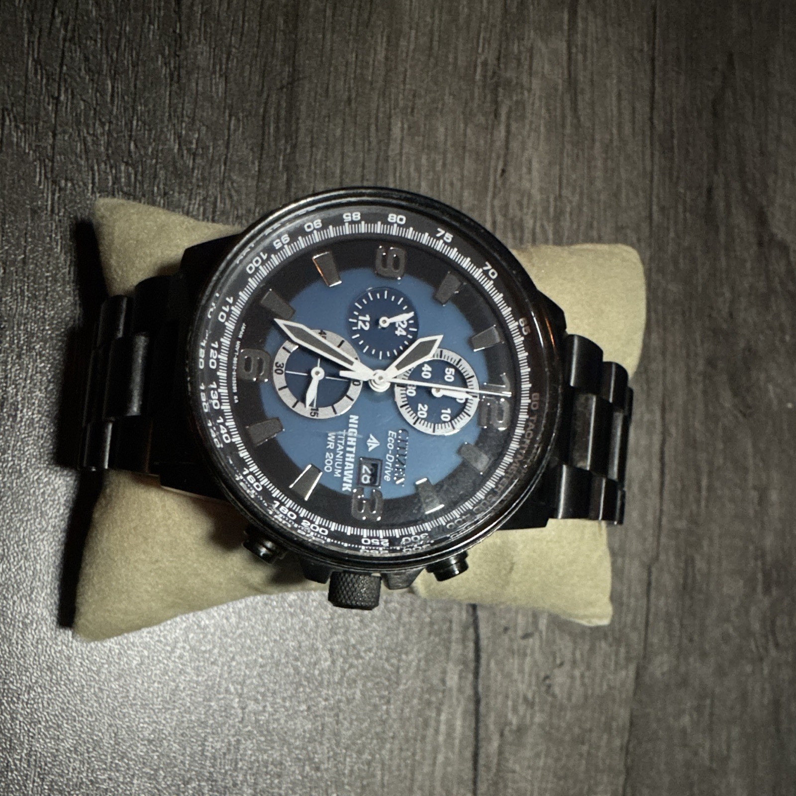 Citizen Eco-Drive Nighthawk Titanium Chronograph Tachymeter 43mm 200M CA0505-57L