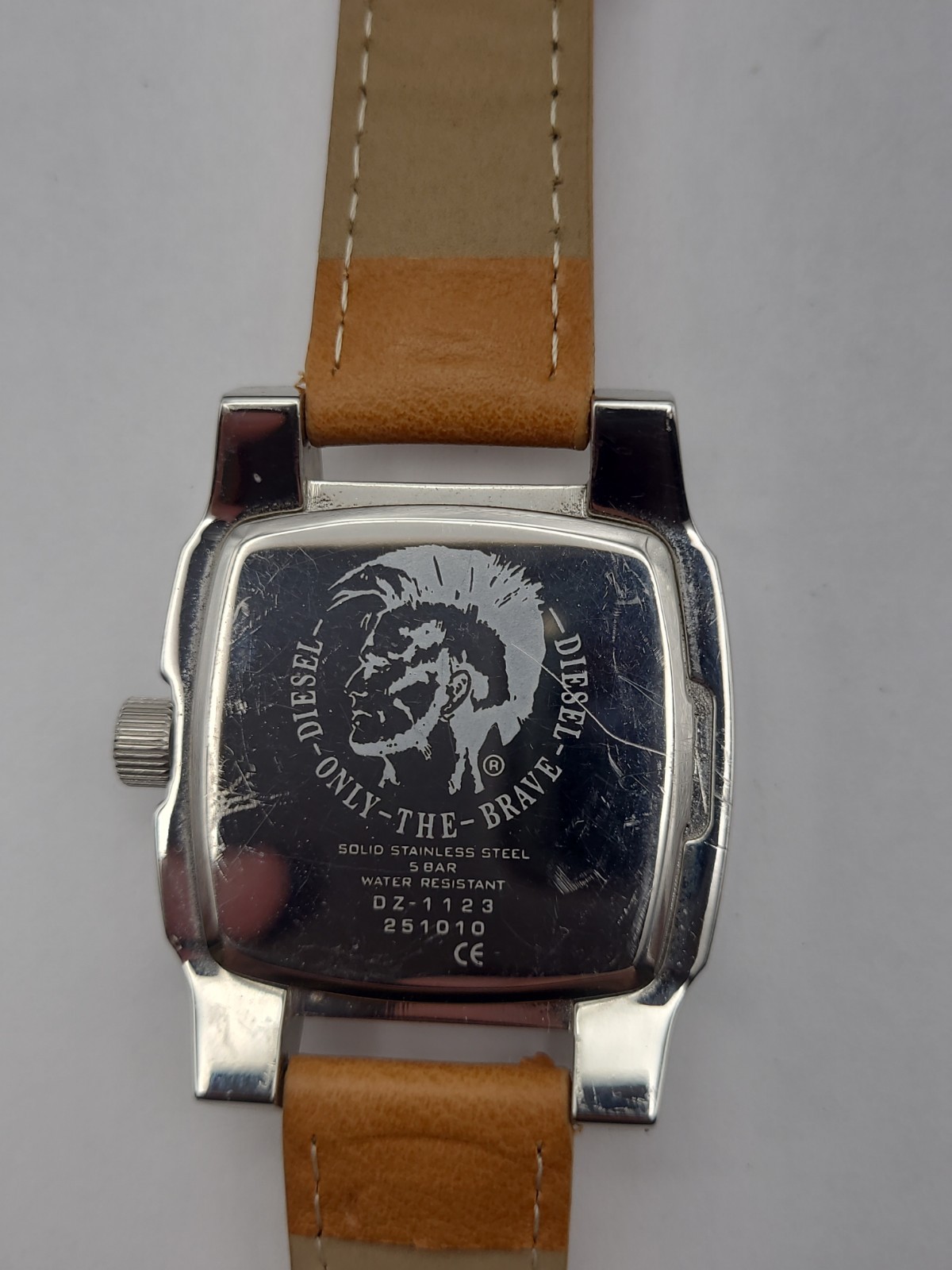 Diesel DZ-1123 Wristwatch Quartz Light Blue Dial Brown Dial New Battery Working