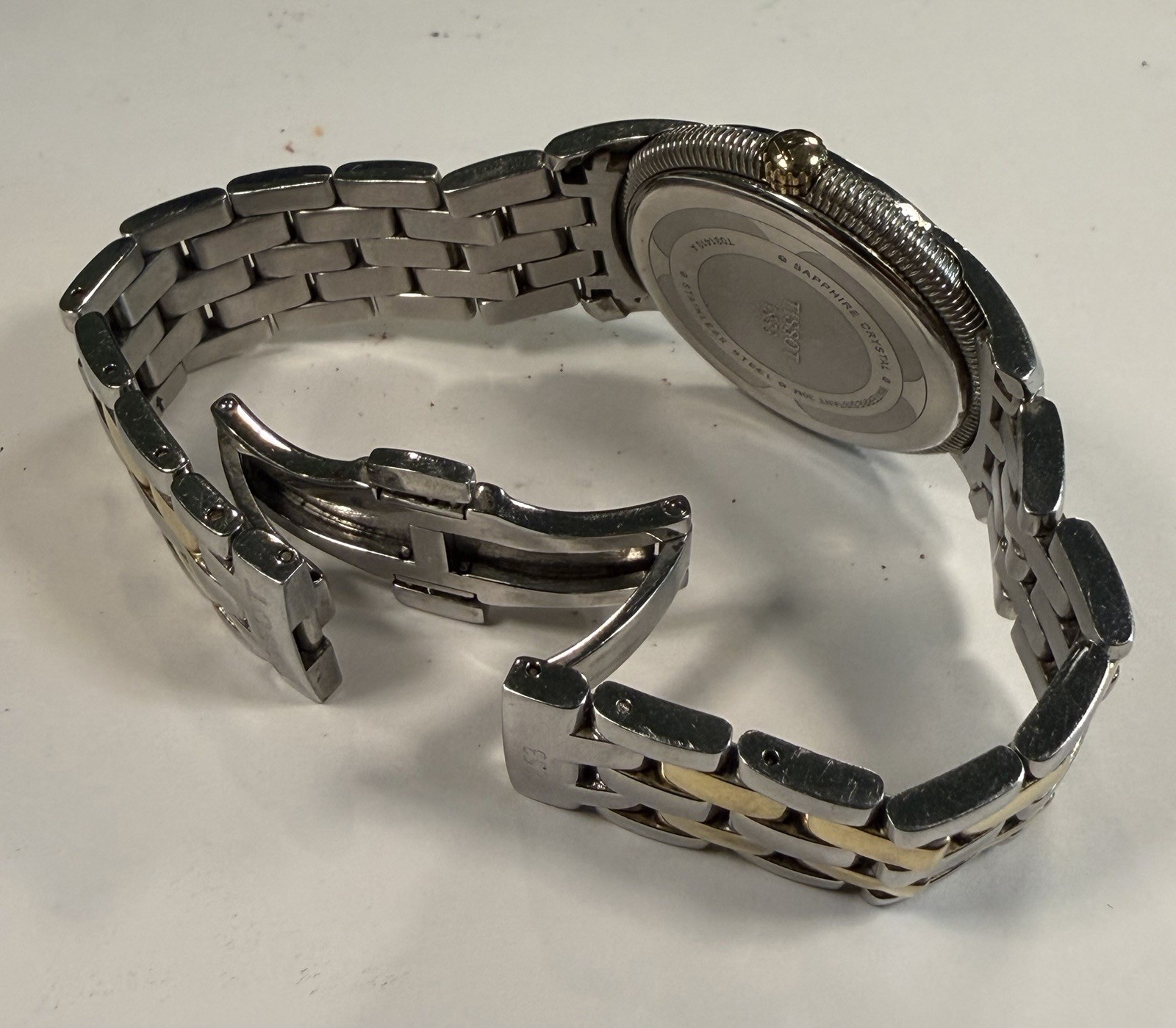 Tissot Ballade Quartz Silver Dial Roman Date Two-Tone SS Bracelet 39mm 30m