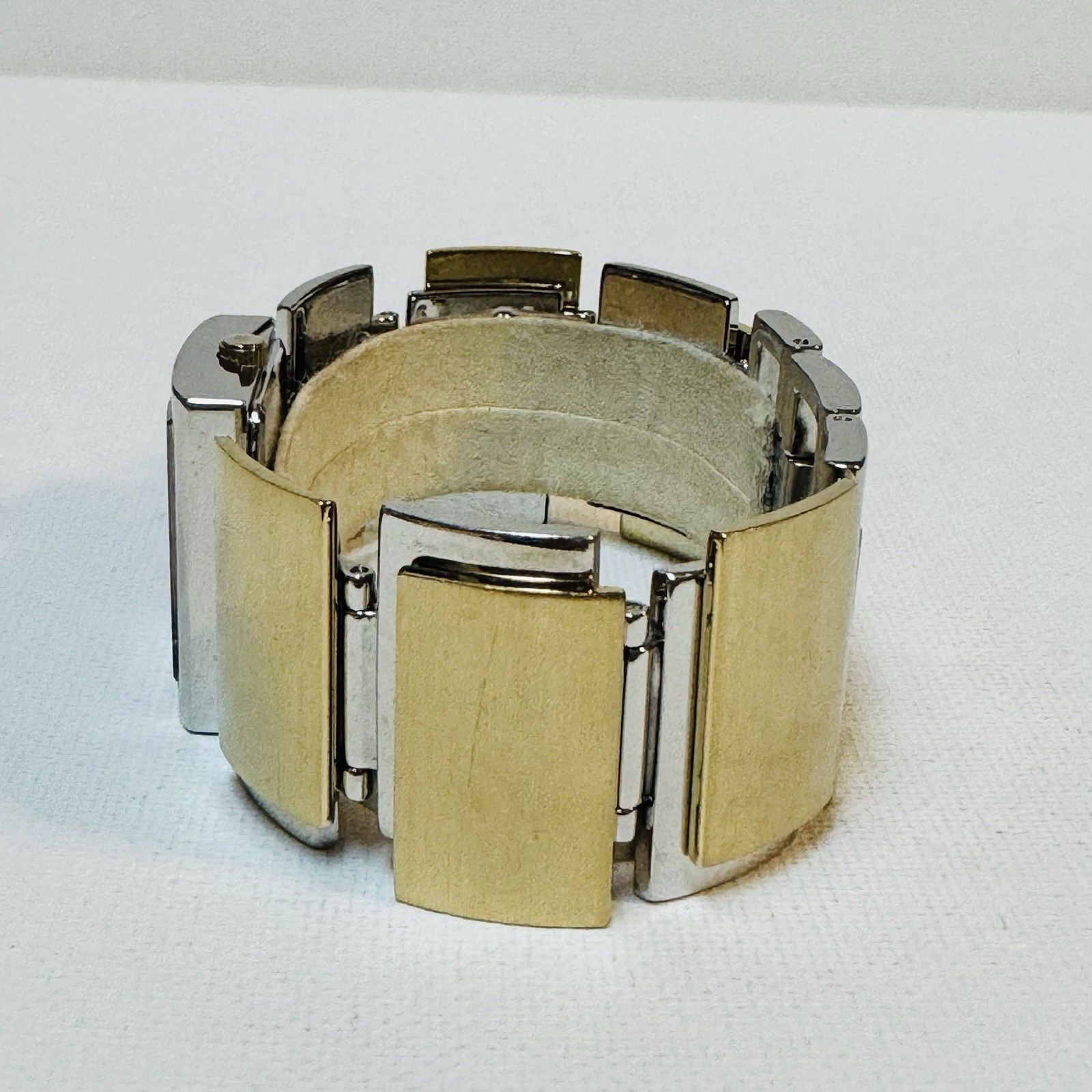 Fossil F2 Women’s Two Tone Asymmetrical Bracelet Watch Silver Gold ES-1866