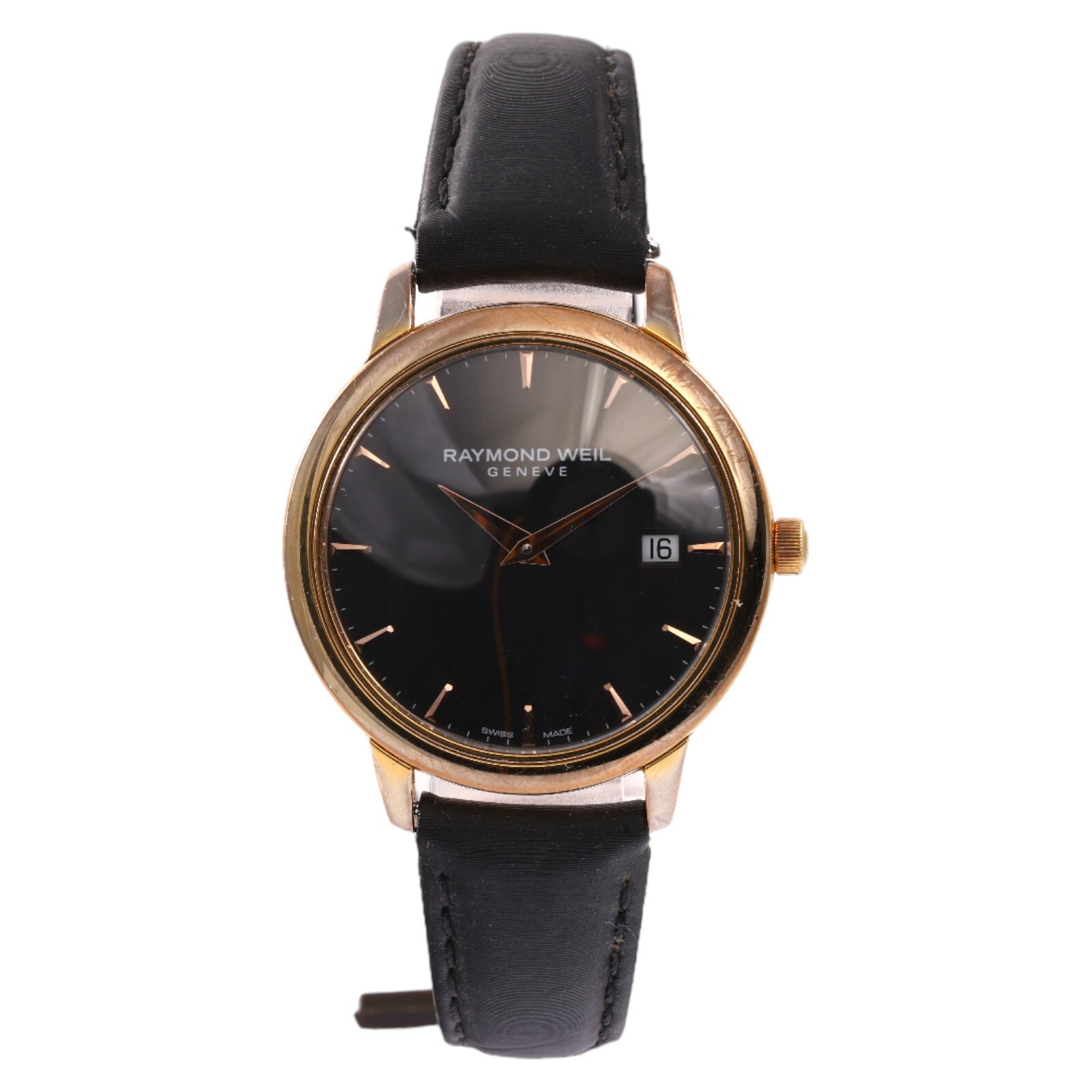 Raymond Weil Toccata 34mm Black Leather Rose Gold PVD Watch – 5388-PC5-20001