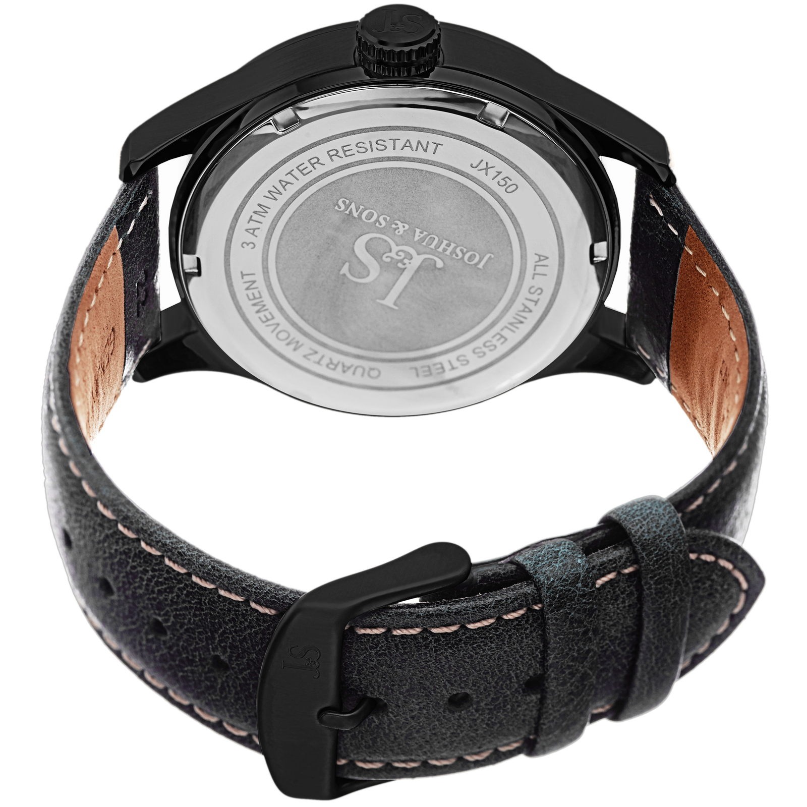 Men’s Joshua & Sons JX150 Smart Design Date Wheel Arrow Hand Leather Strap Watch
