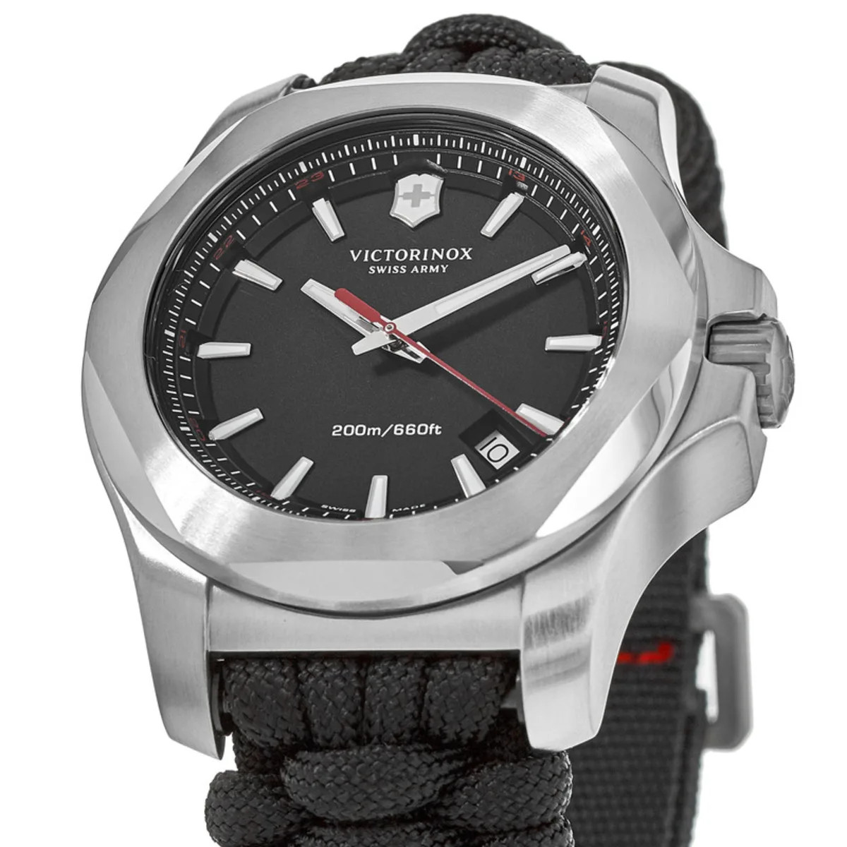 VICTORINOX I.N.O.X. Men’s 241726 Black Swiss Quartz Watch 43mm MSRP $750