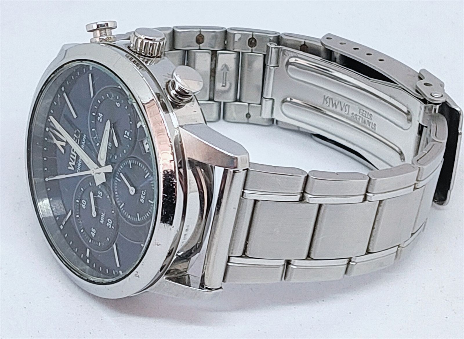 SEIKO WIRED VD53-KZB0 Chronograph Men’s Watch Blue Dial Quartz From Japan