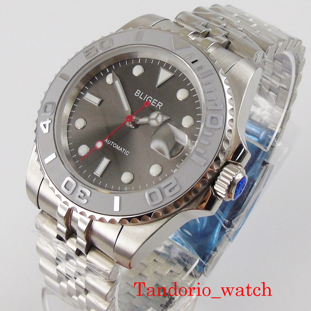 40mm Bliger MIYOTA NH35A Automatic Mens Watch Sapphire Glass Jubilee Bracelet