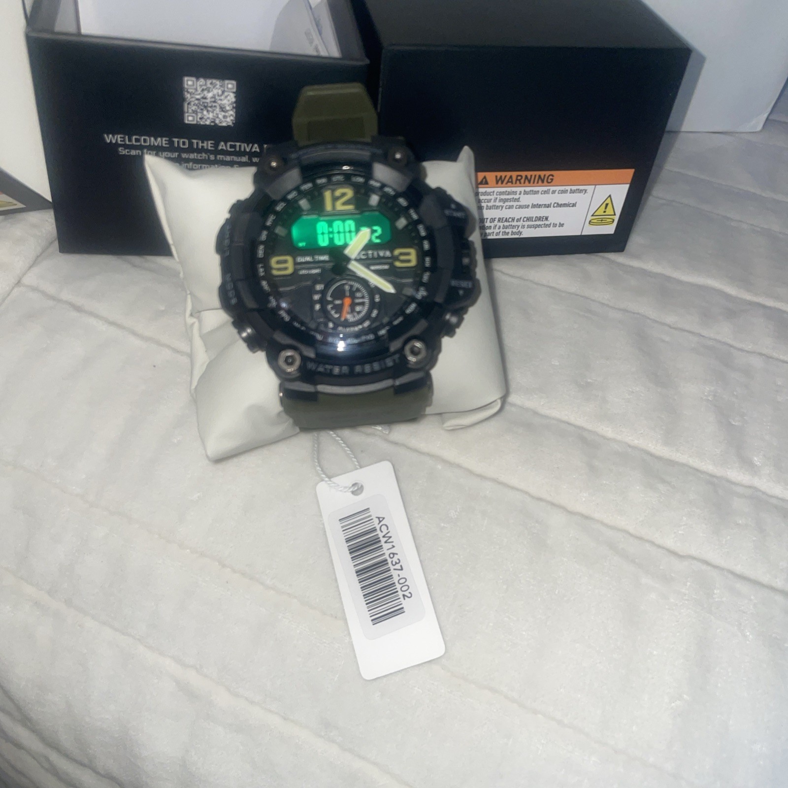 Activa X Invicta BlackOps 56mm Digital Men’s Watch Army Green (ACW1637-002) New