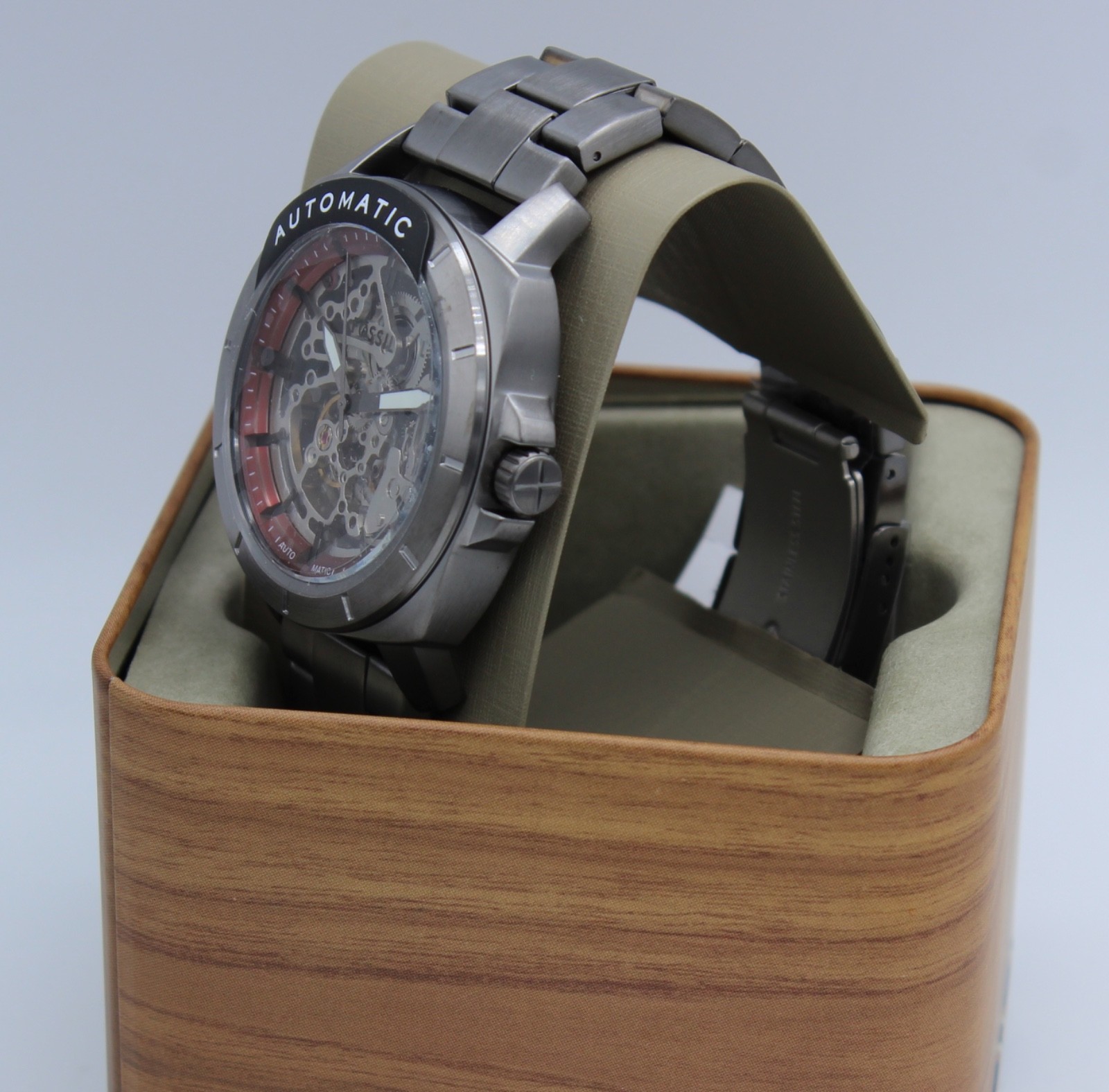 NEW AUTHENTIC FOSSIL PRIVATEER AUTOMATIC SKELETON GUNMETAL BQ2898 MEN’S WATCH