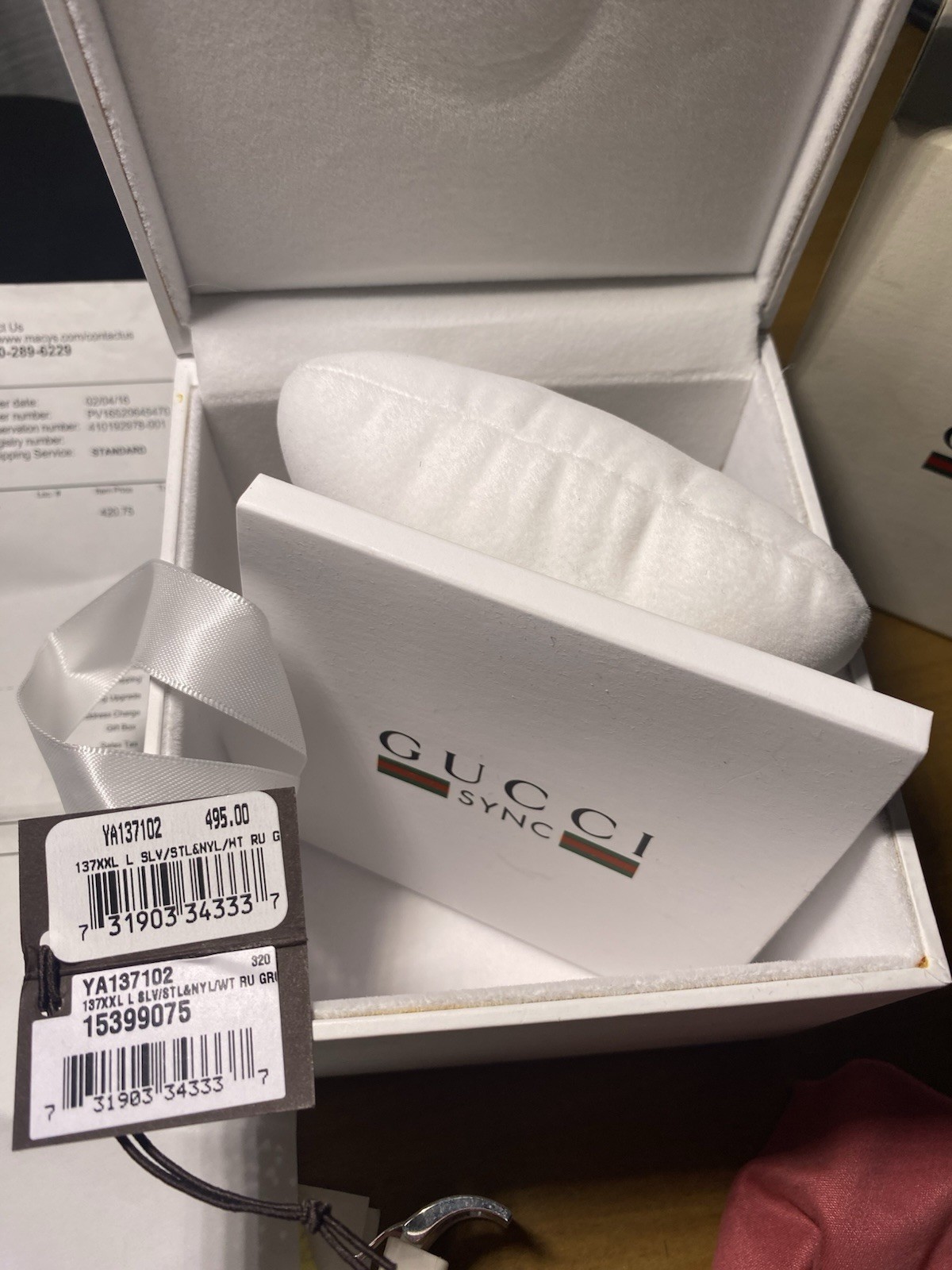Gucci Sync 46mm Clear Transparent Nylon Case with White Rubber Straps