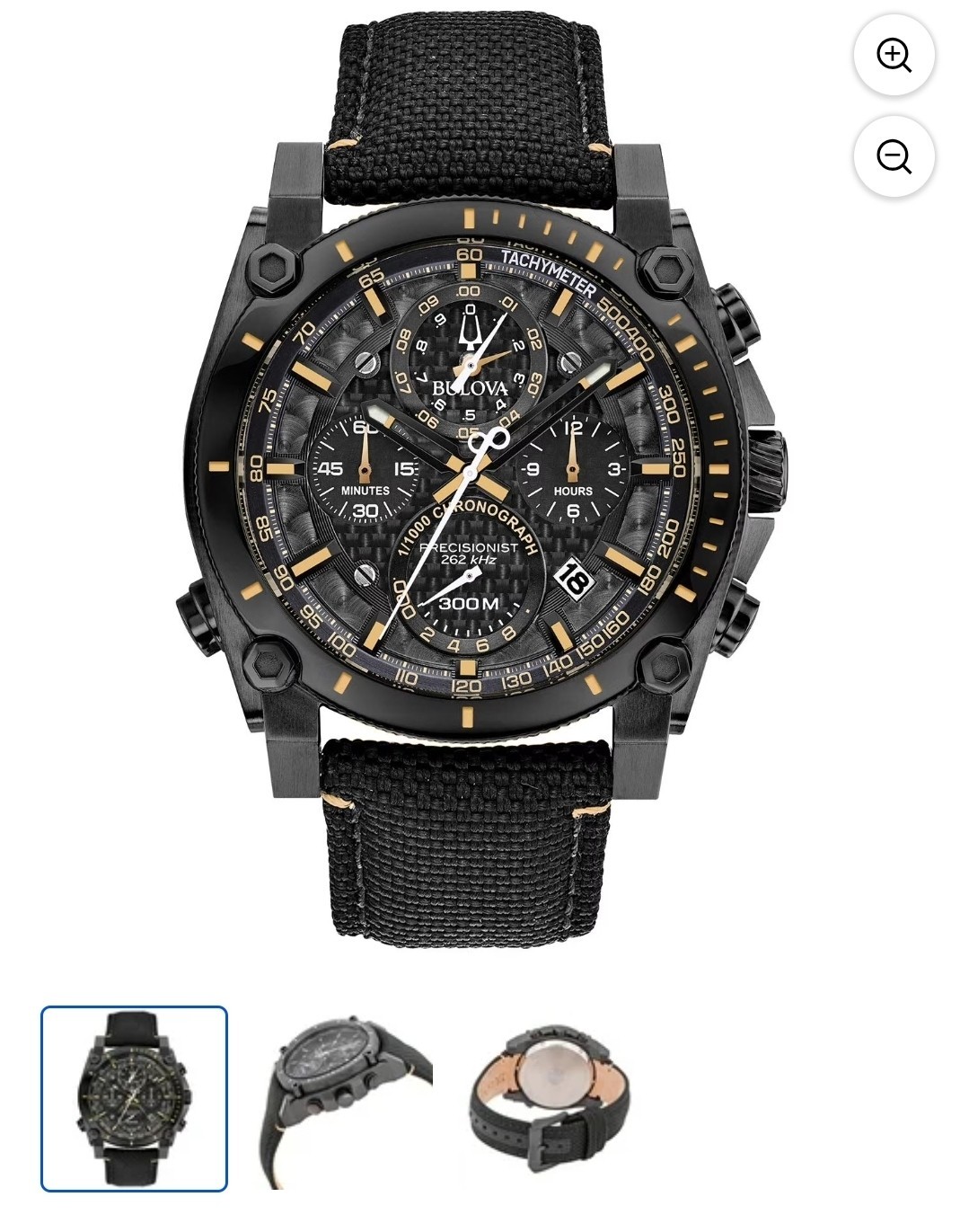 Bulova Precisionist 46.5mm Stainless Steel Case 23.76mm Nylon Band