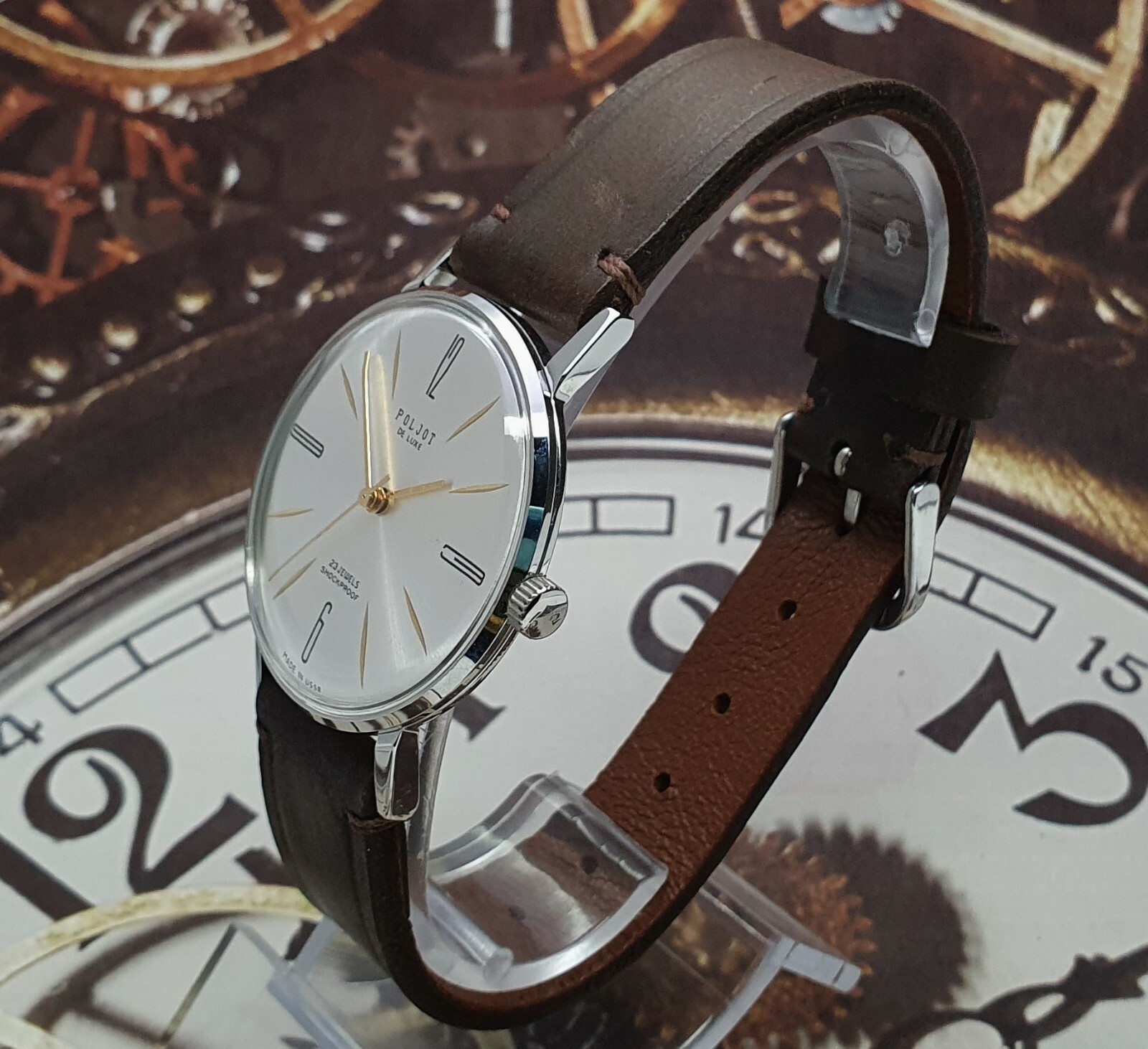 Vintage Watch Poljot De Luxe ULTRA SLIM Dress Mechanical Wrist Watch USSR