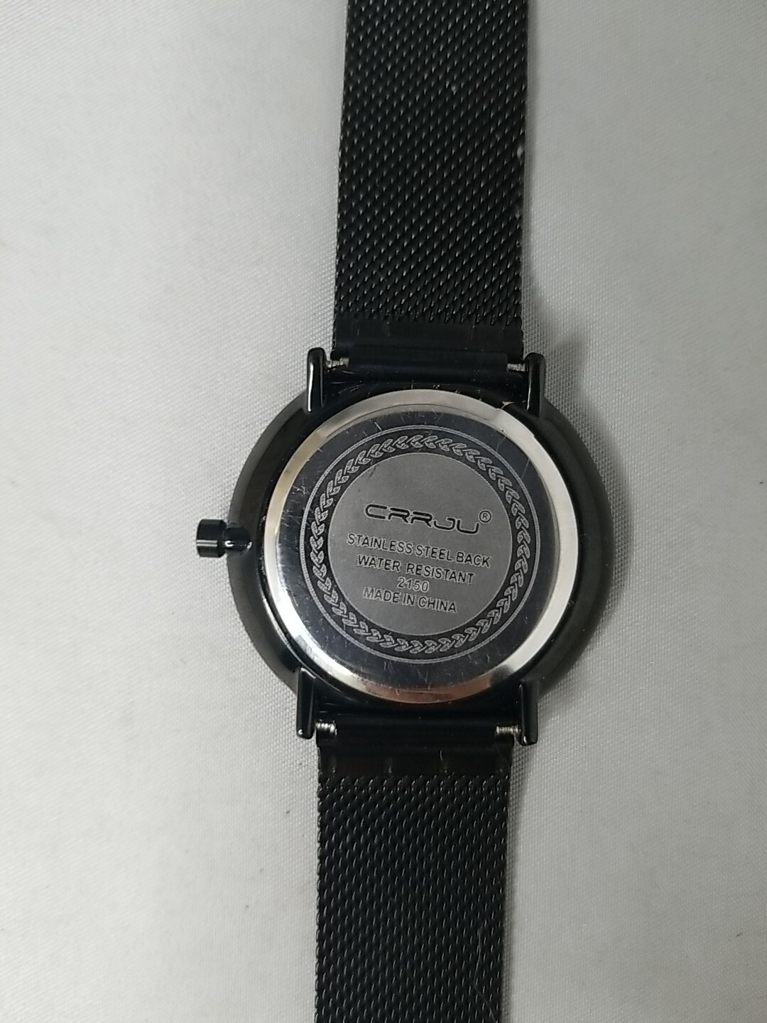 Men Fashion Slim Mesh Stainless Steel Waterproof Casual Quartz Wrist Watch Black