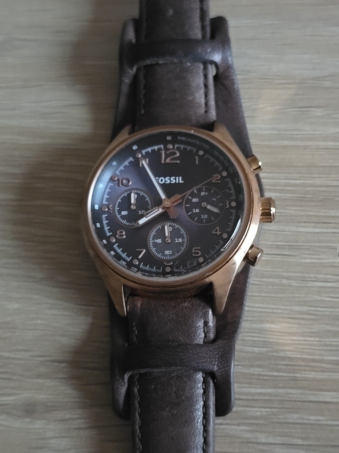 Fossil Flight Watch Watch CH2883 Stainless Steel Brown Leather Steap Quartz
