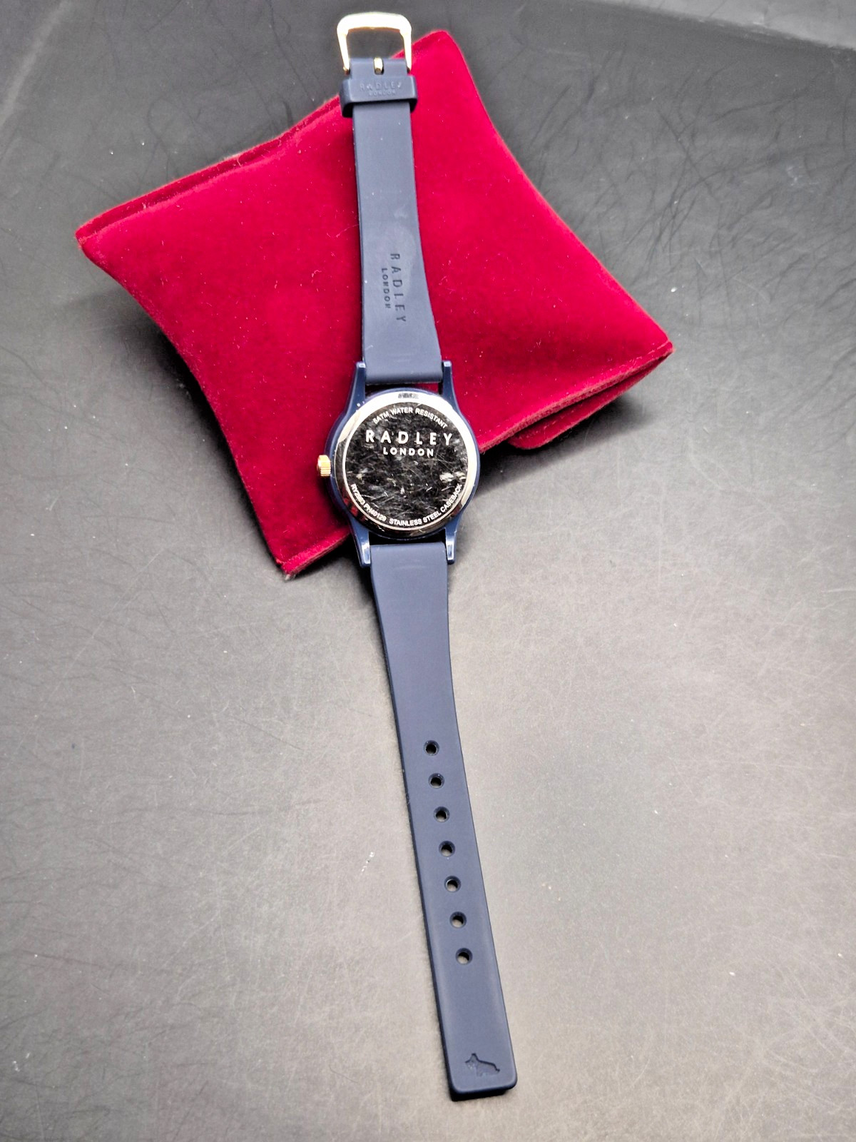 RADLEY LONDON Ladies Navy Blue Silicone/Rubber Strap Watch-VGC & Working