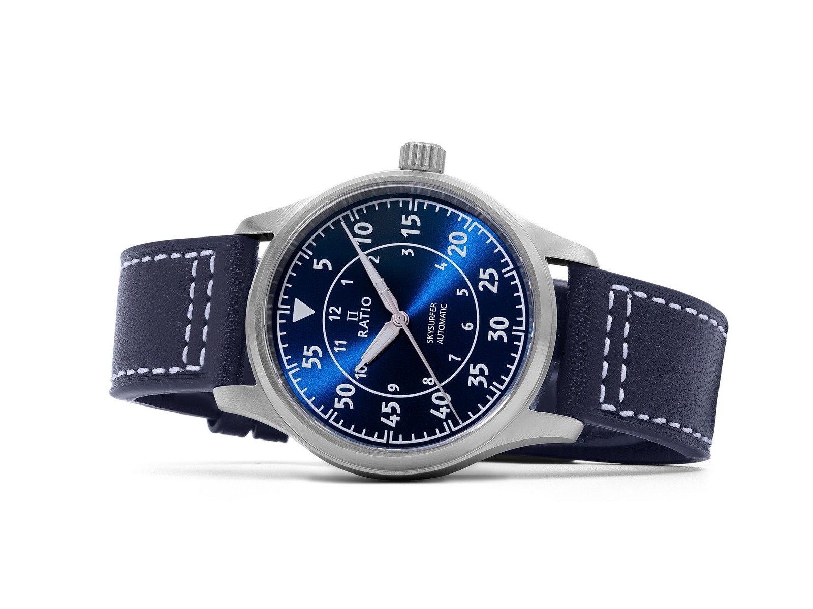 Ratio Skysurfer Pilot Blue Sunray Dial Leather Automatic RTS318 200M Men’s Watch