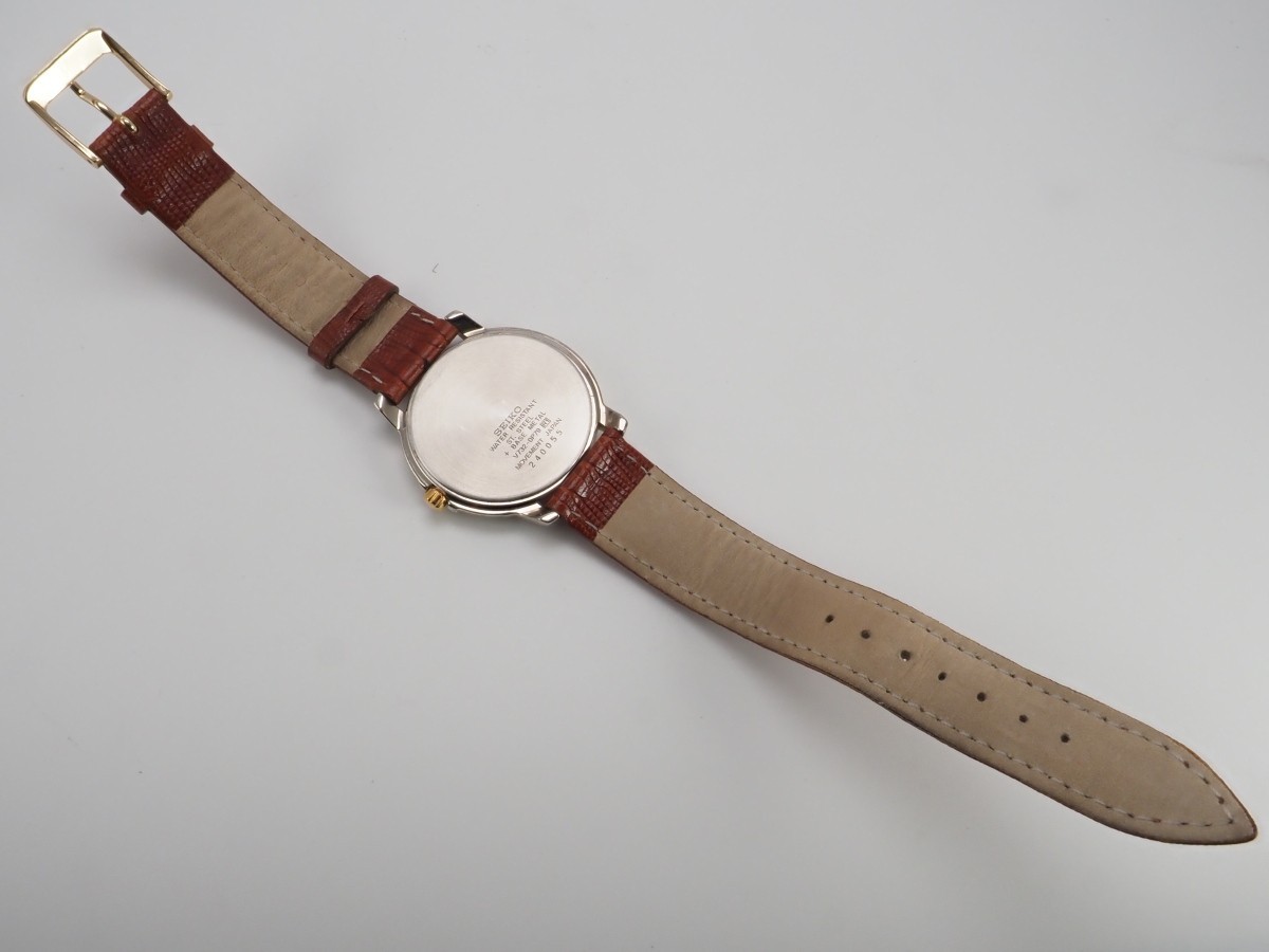 Seiko Slim Quartz Gentlemen Light Brown Leather Band Dress Watch Japan Movemet