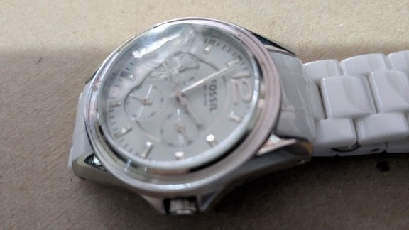 PARTS ONLY: Fossil Riley CE1002 Women’s Watch | White Ceramic Bracelet