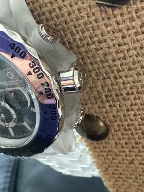 Spazio24 Watch Italian Made Polycarbonate Case Black Face NWT Needs battery New
