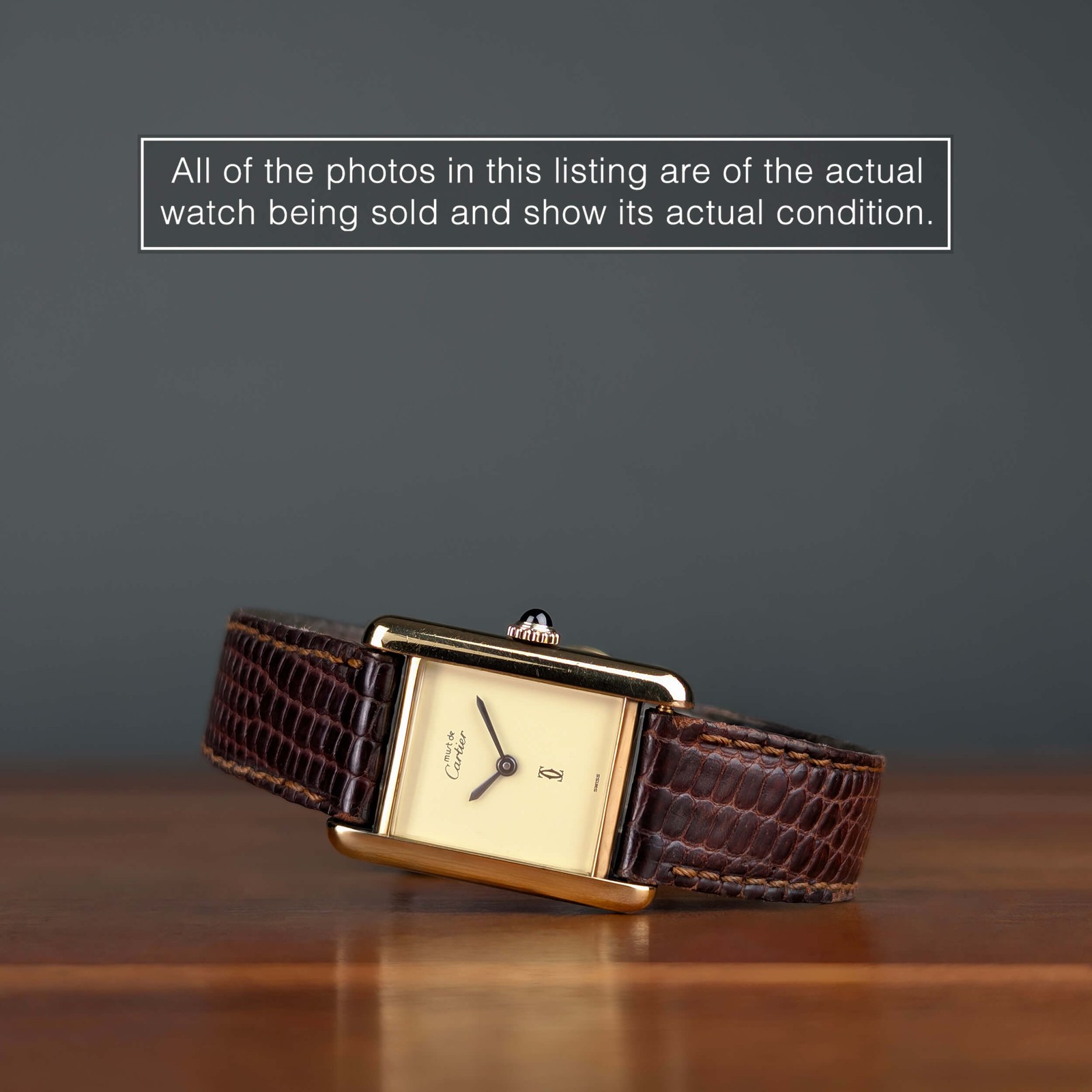 Lemon Dial Vermeil Manual Wind 21mm x 28mm Vintage Tank Must de Cartier