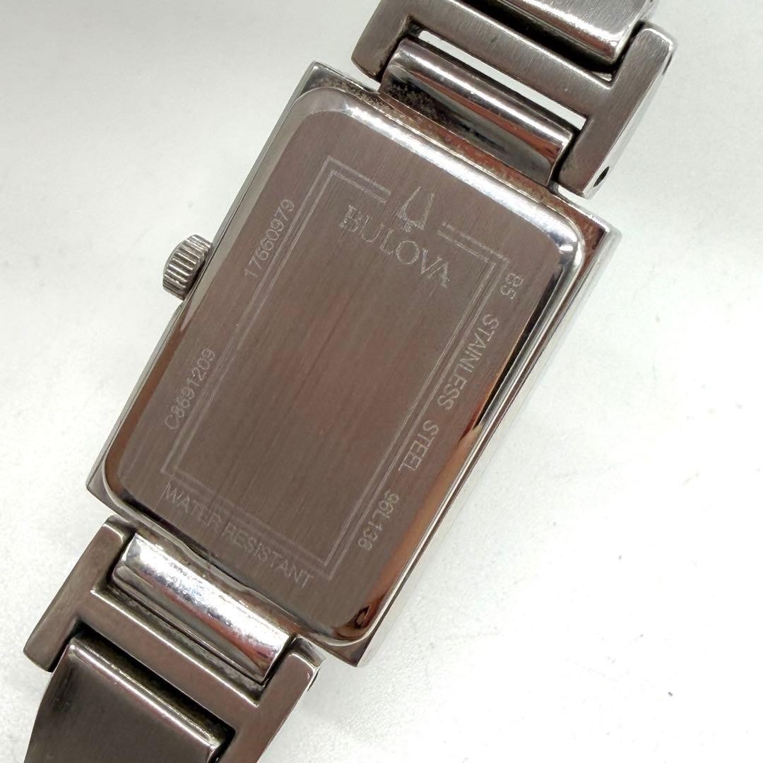 Bulova 96L156 Rectangular Black Dial Ladies Quartz Wristwatch Japan 07540