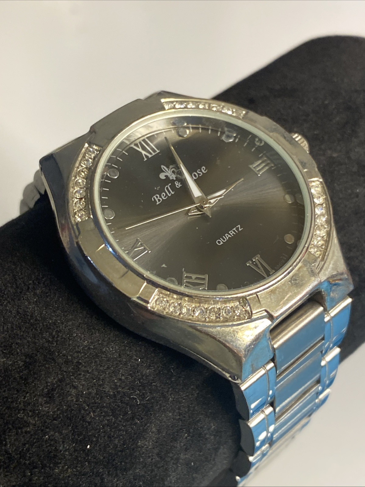 Bell & Rose Watch Men Silver Tone Round Face 38MM New Battery