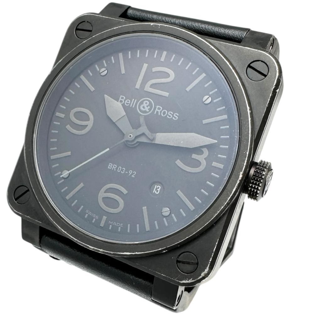 Bell Ross BR03-92 Phantom Black Automatic 42mm Date Leather Men’s Watch