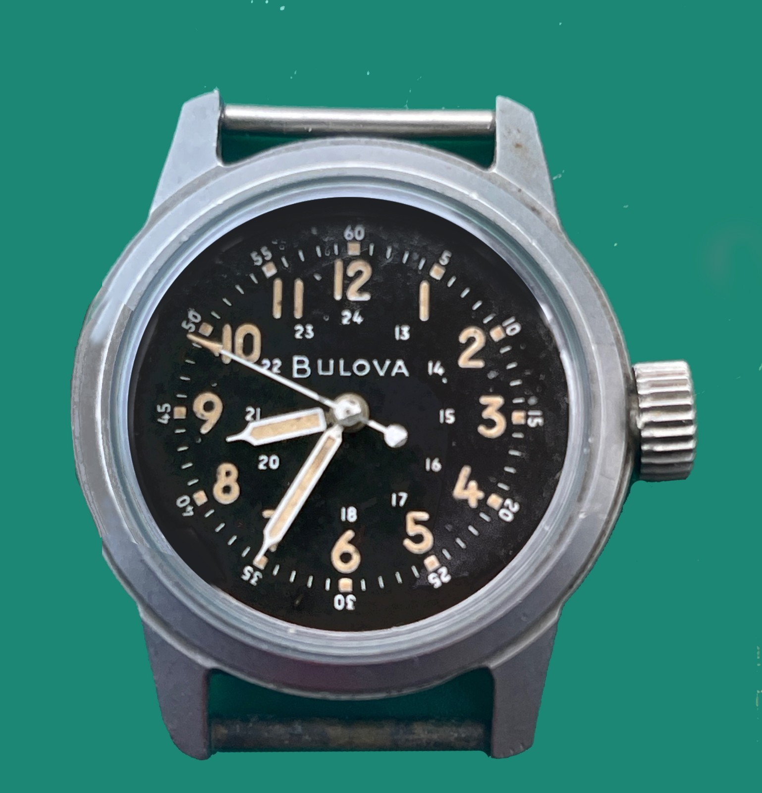 BULOVA Type A17A Air Force US Army Hacking Military Watch From Vietnam Period