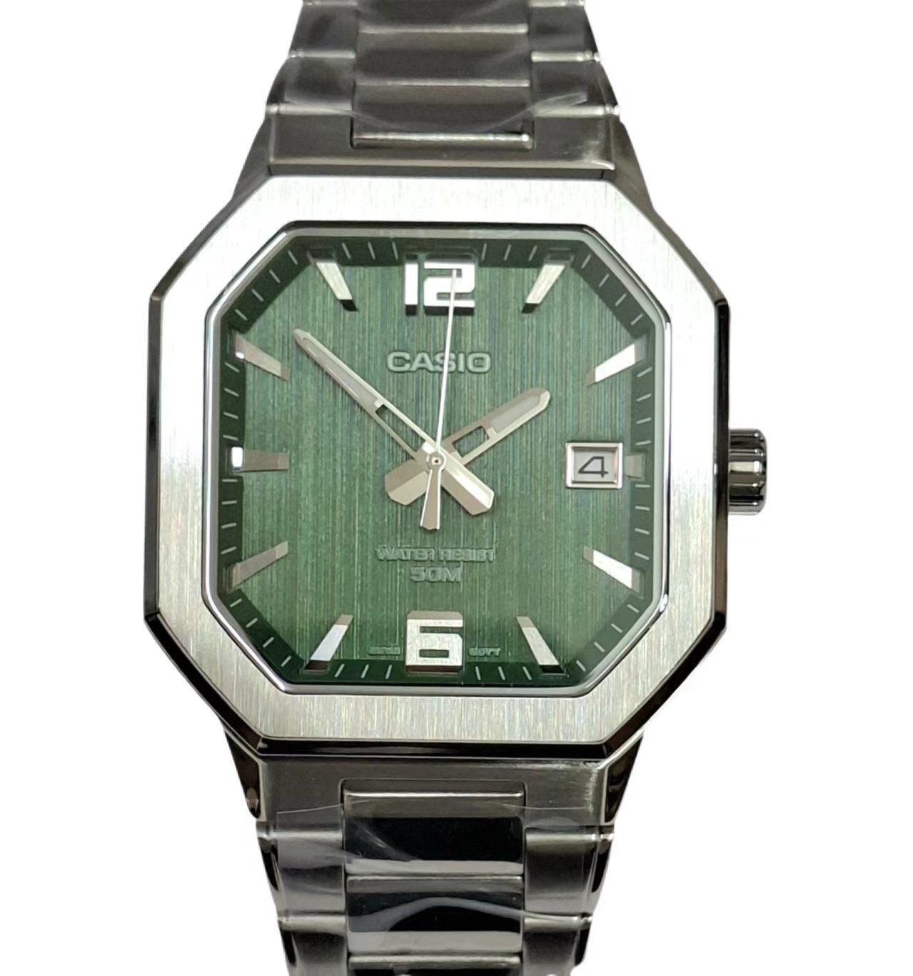CASIO MTP‑B195 Series MTP-B195D-3A Green Dial Analog 38 mm Men’s Watch MTPB195D