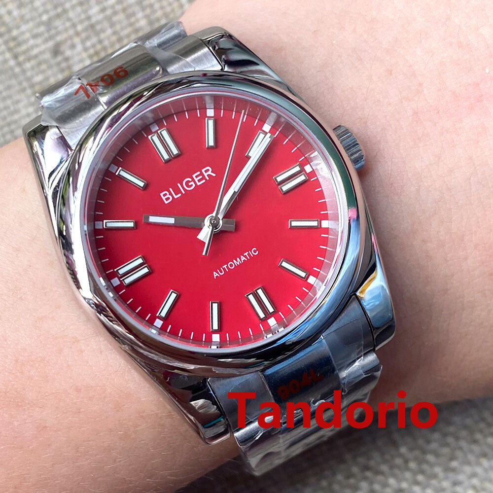 Bliger Polished 36mm/39mm Sapphire Glass NH35 PT5000 Automatic Men Watch Oyster