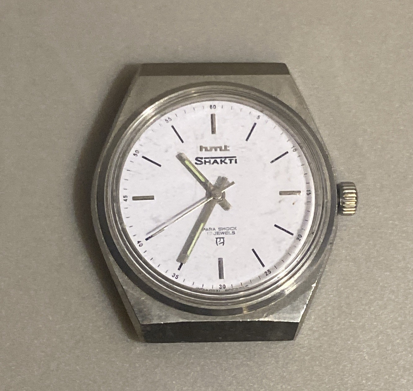 HMT Shakti Para Shock 17 Jewels Watch India UNTESTED AS IS! No Band