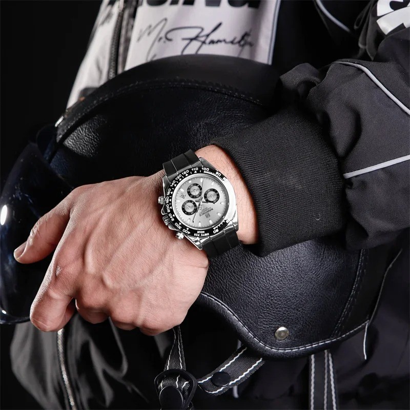 45MM NAVIFORCE Luxury Quartz Diver Watch Men Silicone Waterproof Luminous NEW