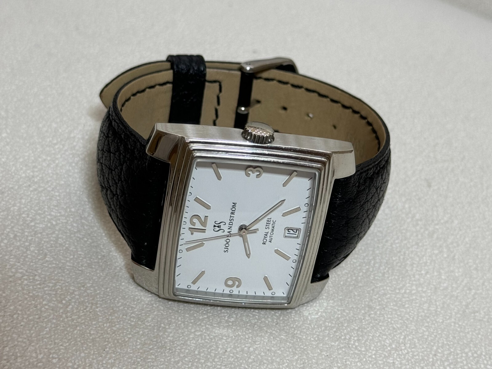 Sjoo Sandstrom Quattro Watch Automatic Date Royal Steel Mens Made In Sweden