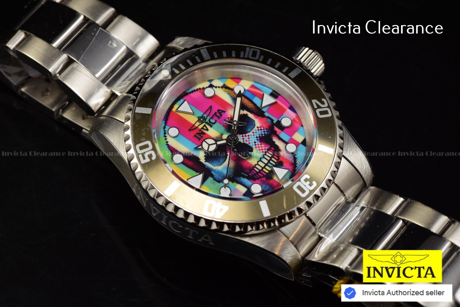 Invicta Men’s Racing JM Limited Edition Chronograph Black Dial Mesh Band Watch