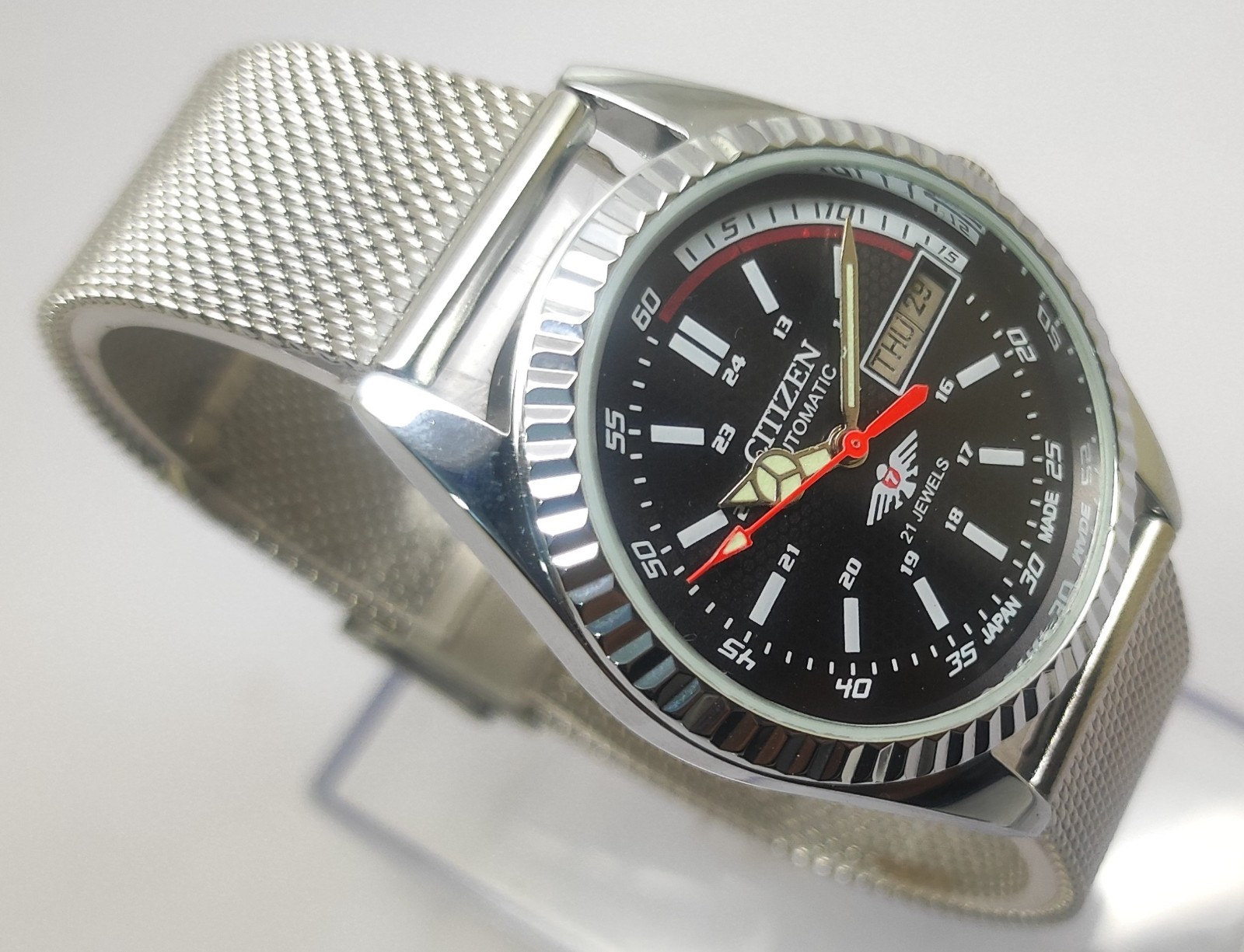 Refurbished Automatic Men’s Watch Day Date | Classic Vintage Style Steel Strap