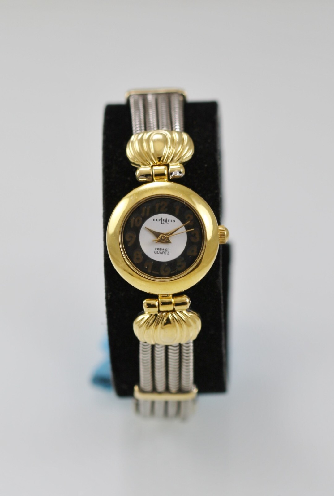 LA Express Women Watch Gold Silver Stainless Steel WR Black White Battery Quartz