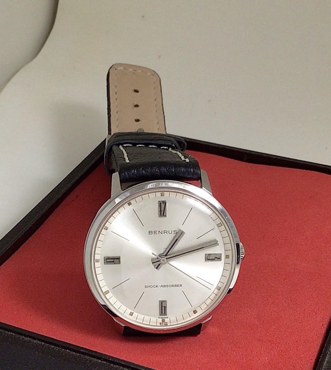 Vintage BENRUS SHOCK-ABSORBER Mod. DR2L6,Cal.ETA 2370,17J,Ca.1960s, Working.