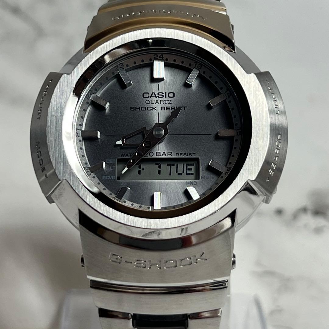 CASIO G-SHOCK AWM-500D-1A8JF Full Metal Silver Watch Used