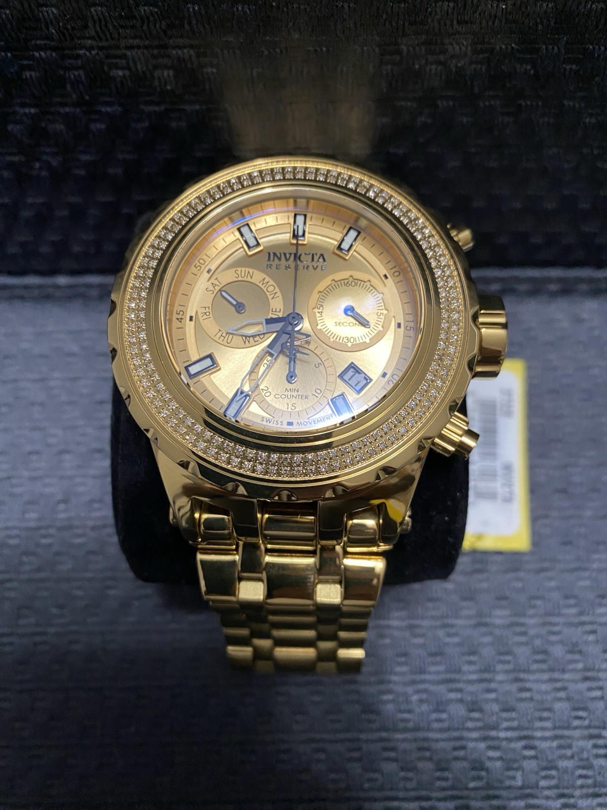 Invicta Reserve Subaqua Specialty.71 CTW Diamond Bezel Gold Watch, Model #37325