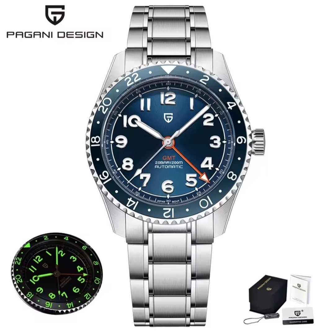 Pagani Design PD1784 GMT Automatic Men’s Watch Sapphire Ceramic Bezel 200M