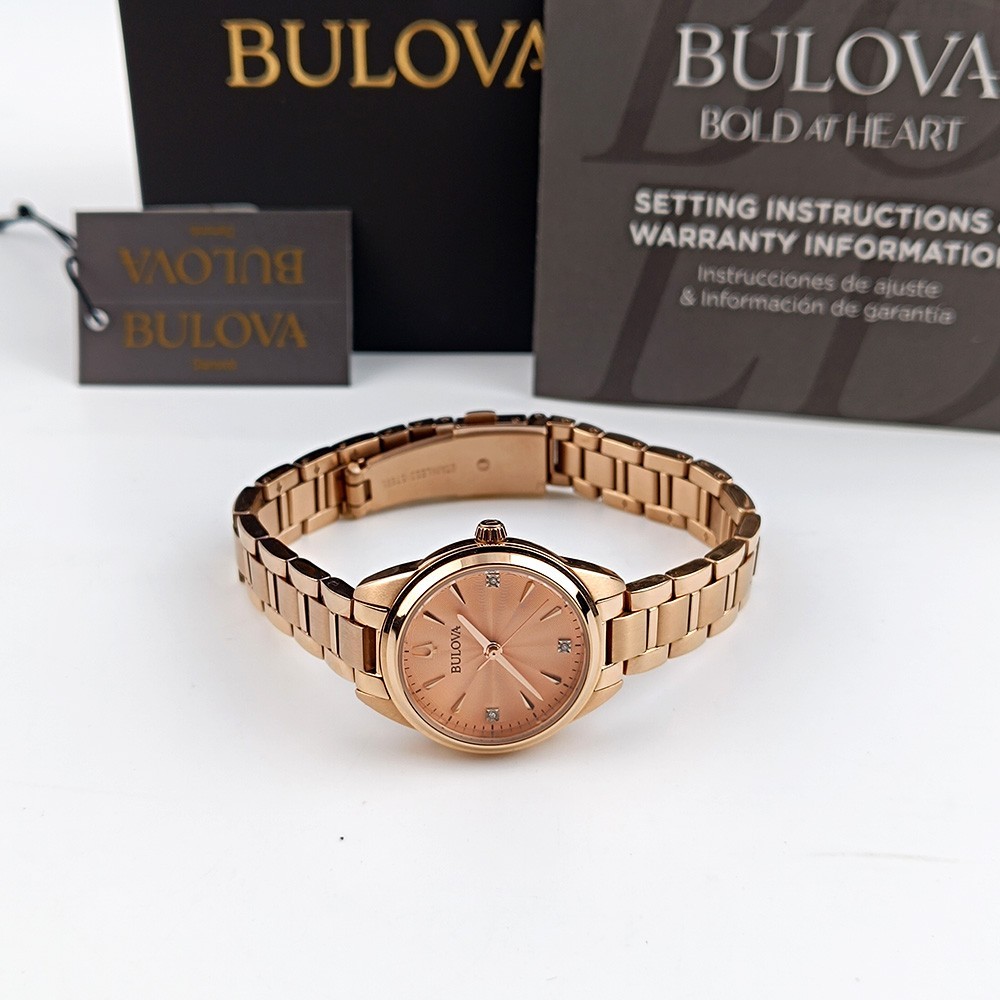Women’s Bulova Sutton 97P151 Rose Gold Dial Bracelet Stainless Quartz Watch