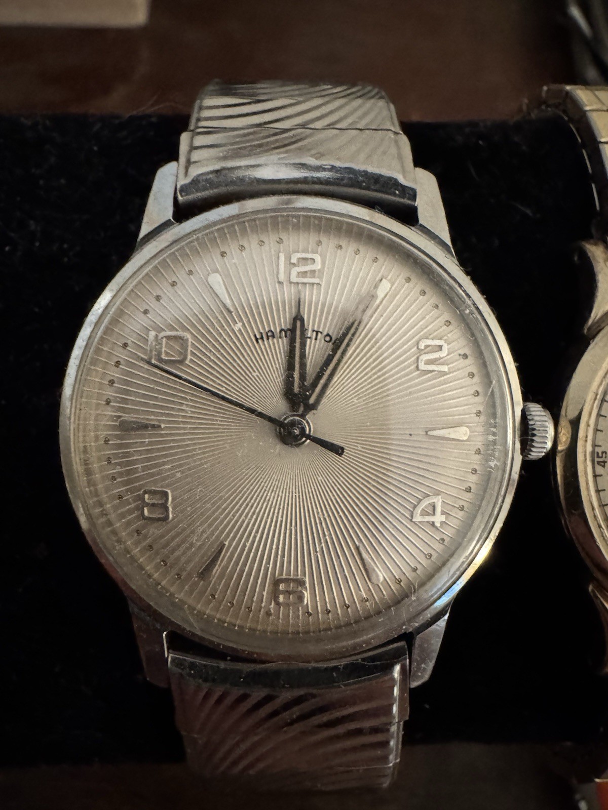 1958 Hamilton Sea-Glo men’s vintage watch. White Gold Filled
