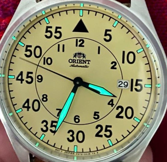 Orient Flight Sport Automatic Khaki Dial Brown Leather Watch – RA-AC0H04Y