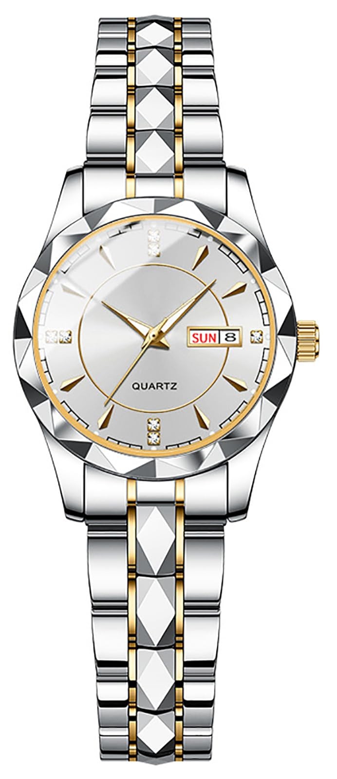 Classic Business Ladies Wrist Watch Luxury Waterproof Calendar Stainless Stee…
