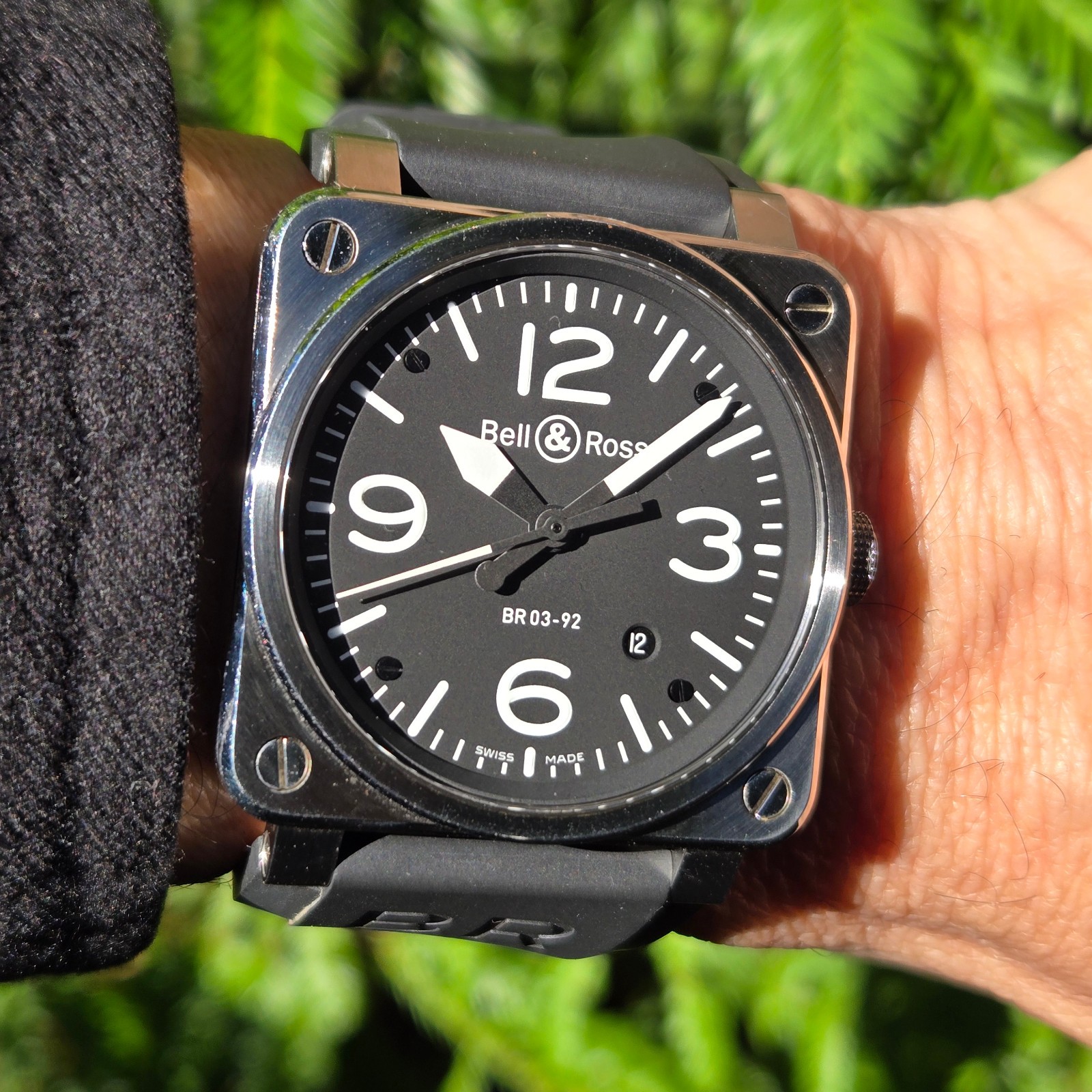 Bell & Ross BR03-92-S Aviation Military Date Men’s Watch Black Dial Case 42mm US