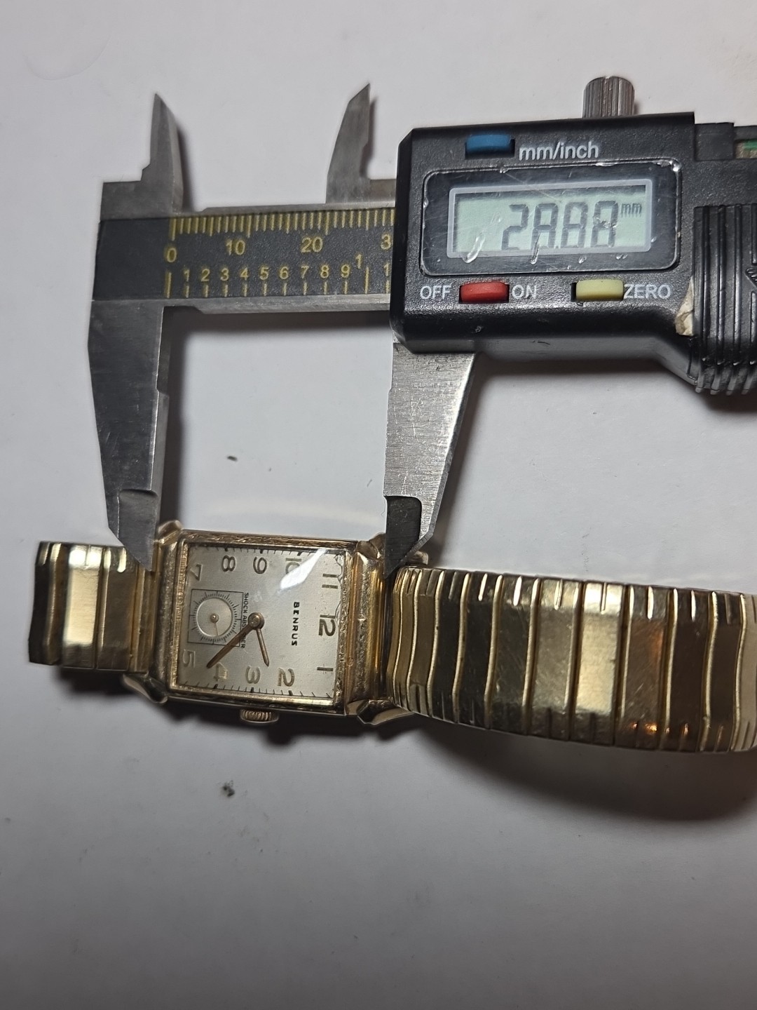 Benrus Tank Style Wristwatch, 1950’s, 17j, Running Good
