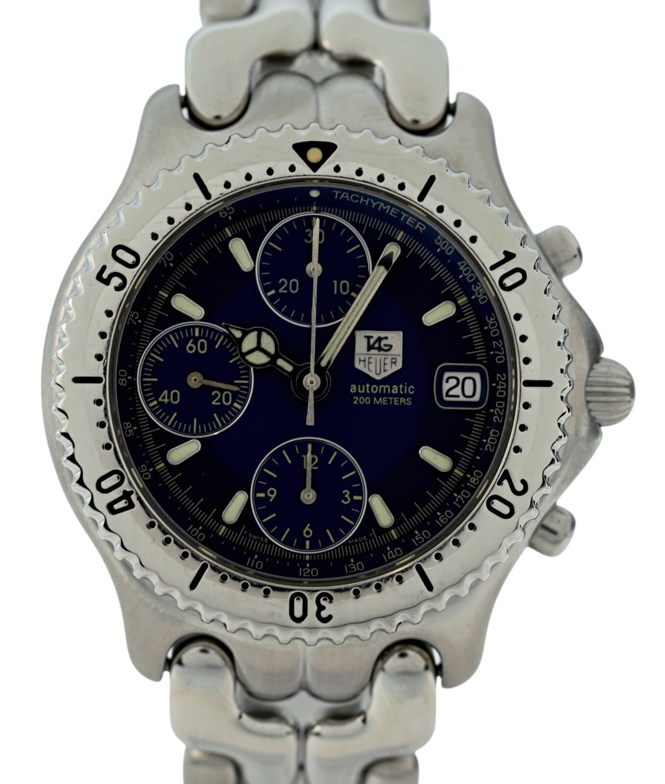 Tag Heuer 39mm Men’s Link SEL Blue Dial Automatic Chronograph Watch! CG2111-R0!