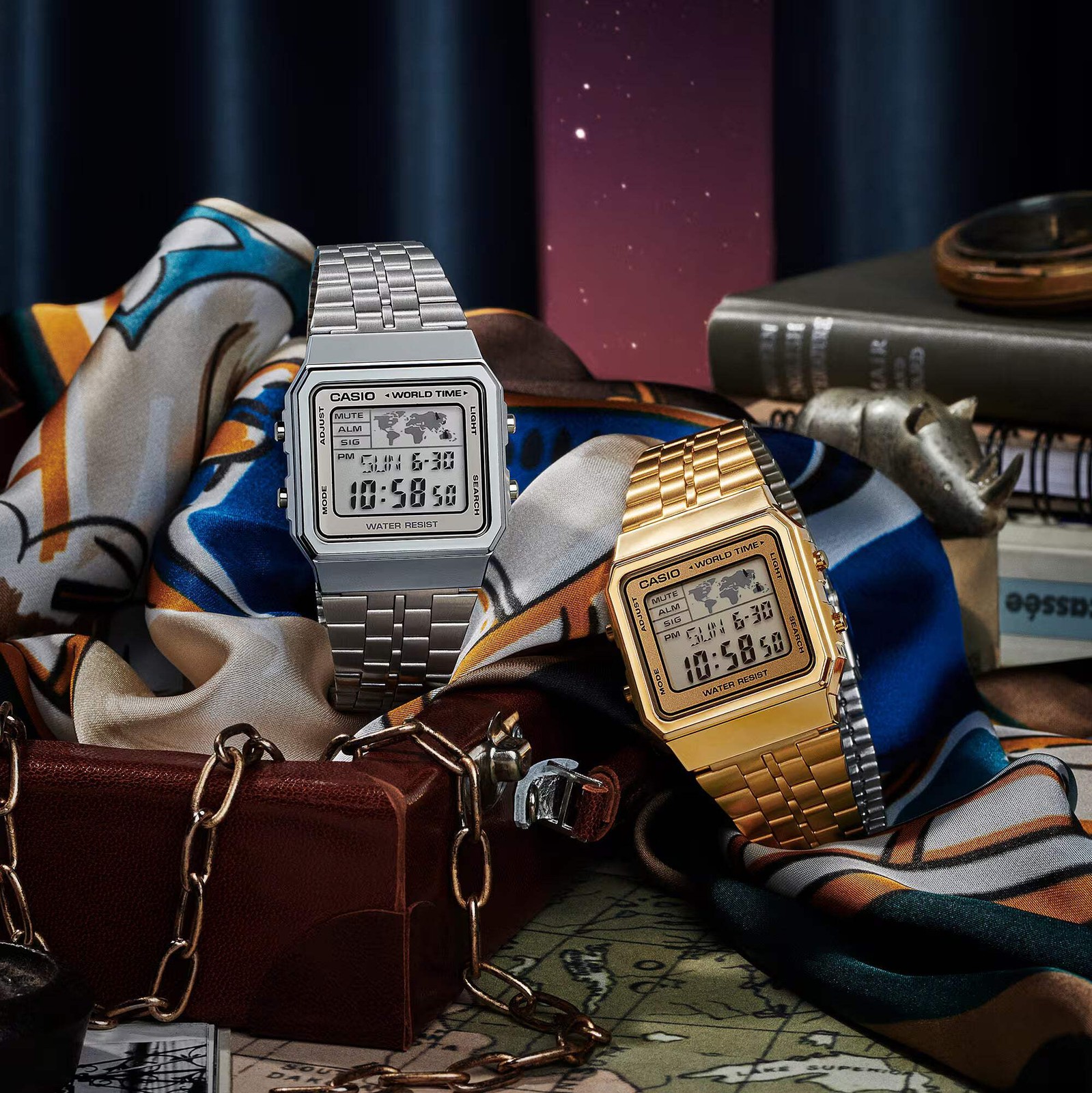 CASIO A500WA-7 A500 WORLD TIME MEN’S SILVER DIGITAL WATCH