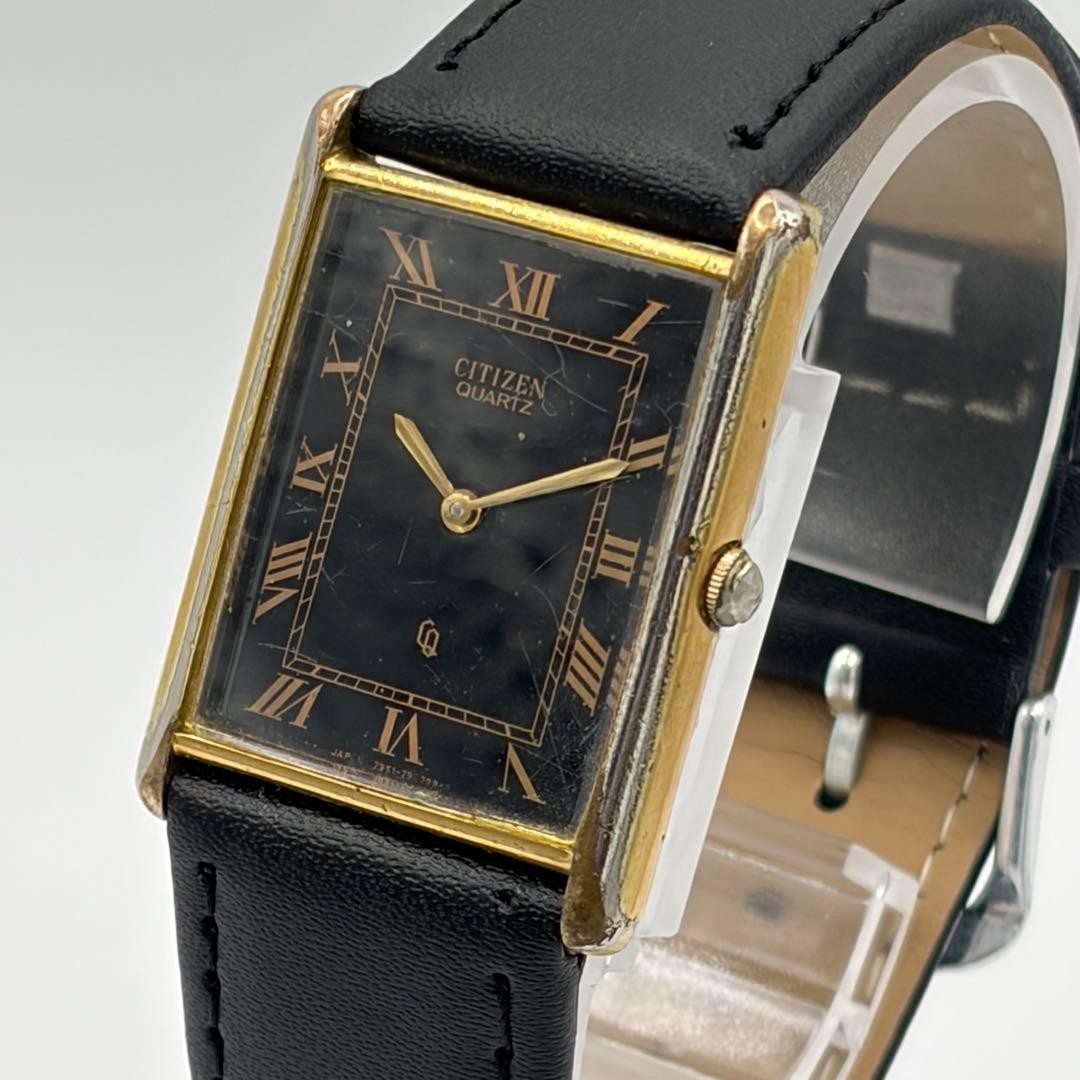 Citizen Quartz Wristwatch Women Black Dial Rectangle Case