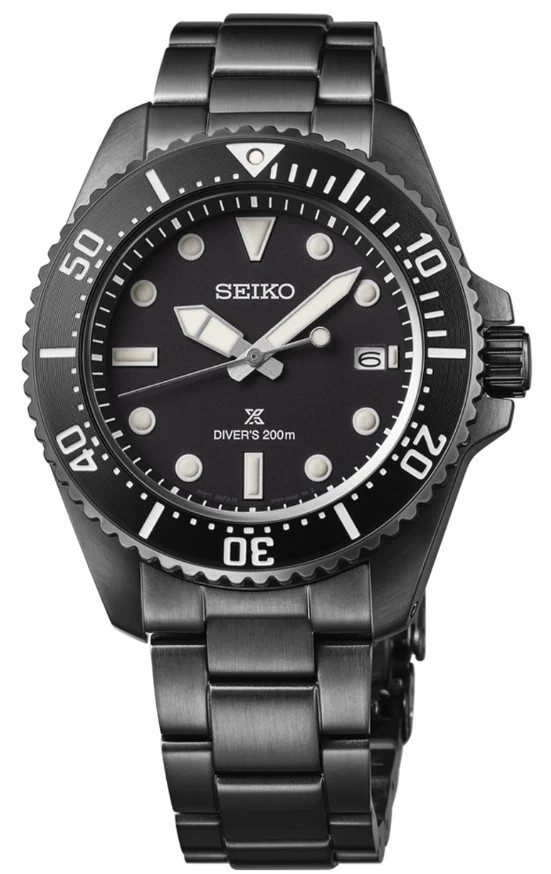 Seiko Prospex Diver’s Black Dial Solar Stainless Steel Men’s Watch SNE599