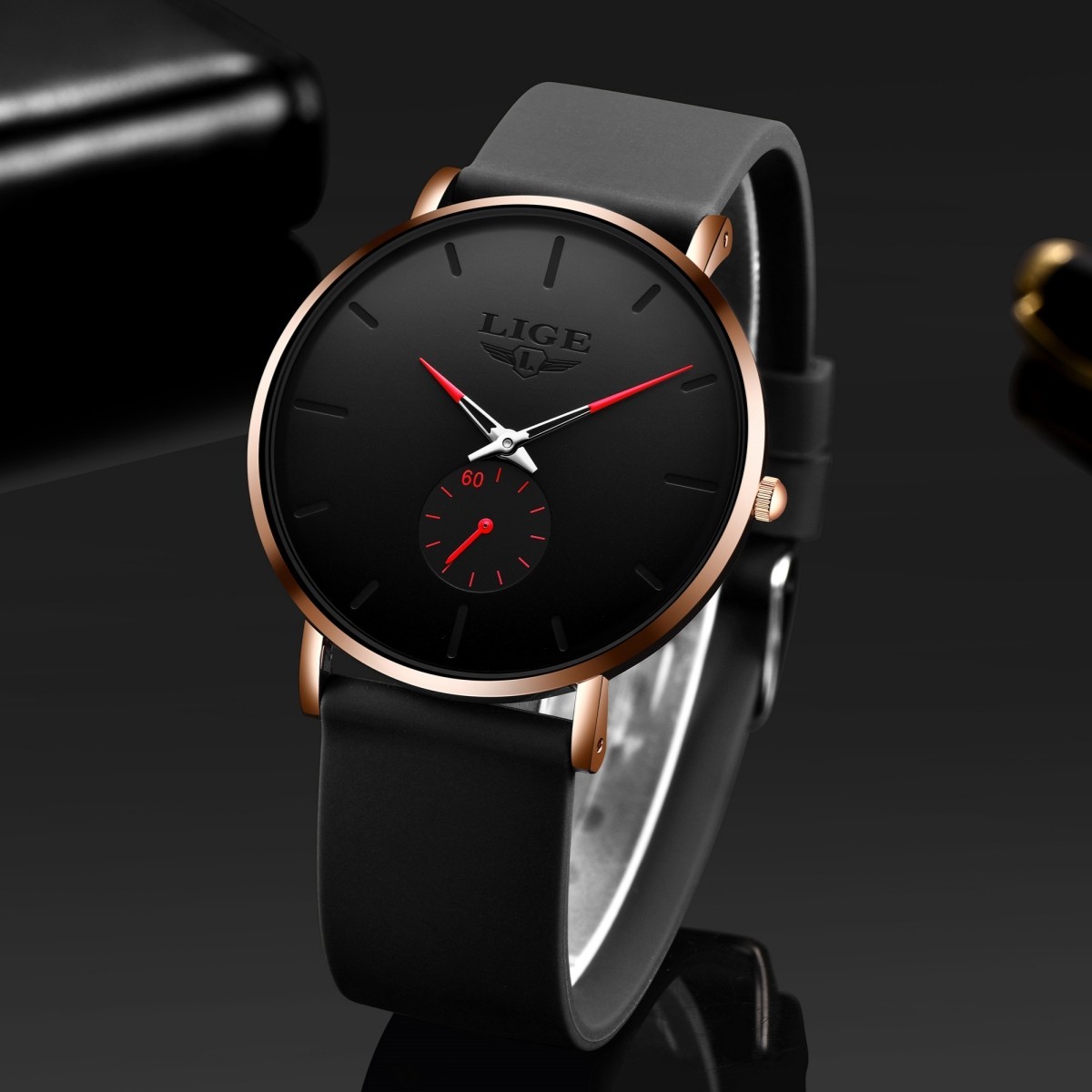 LIGE Men Watch Ultra-thin Quartz Analog Waterproof Daily Casual Dress Wristwatch